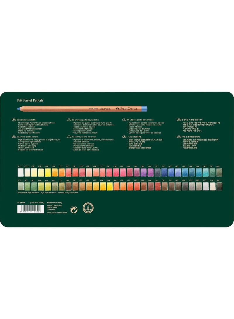 FABER-CASTELL Faber Castell-Pitt Pastel Pencils Set Of 60 In Metal Box - Image 3